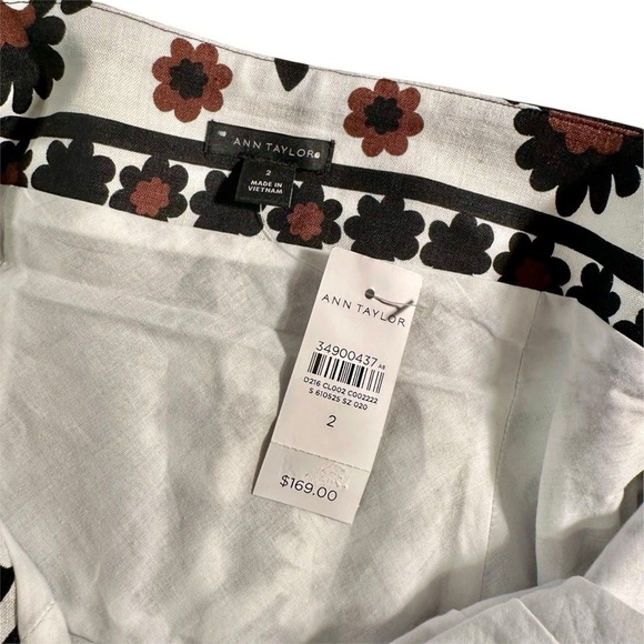 NWT Ann Taylor ‘Scarf Print Linen Blend Crossover Halter Dress’ in Black Size 2 - Picture 6 of 16